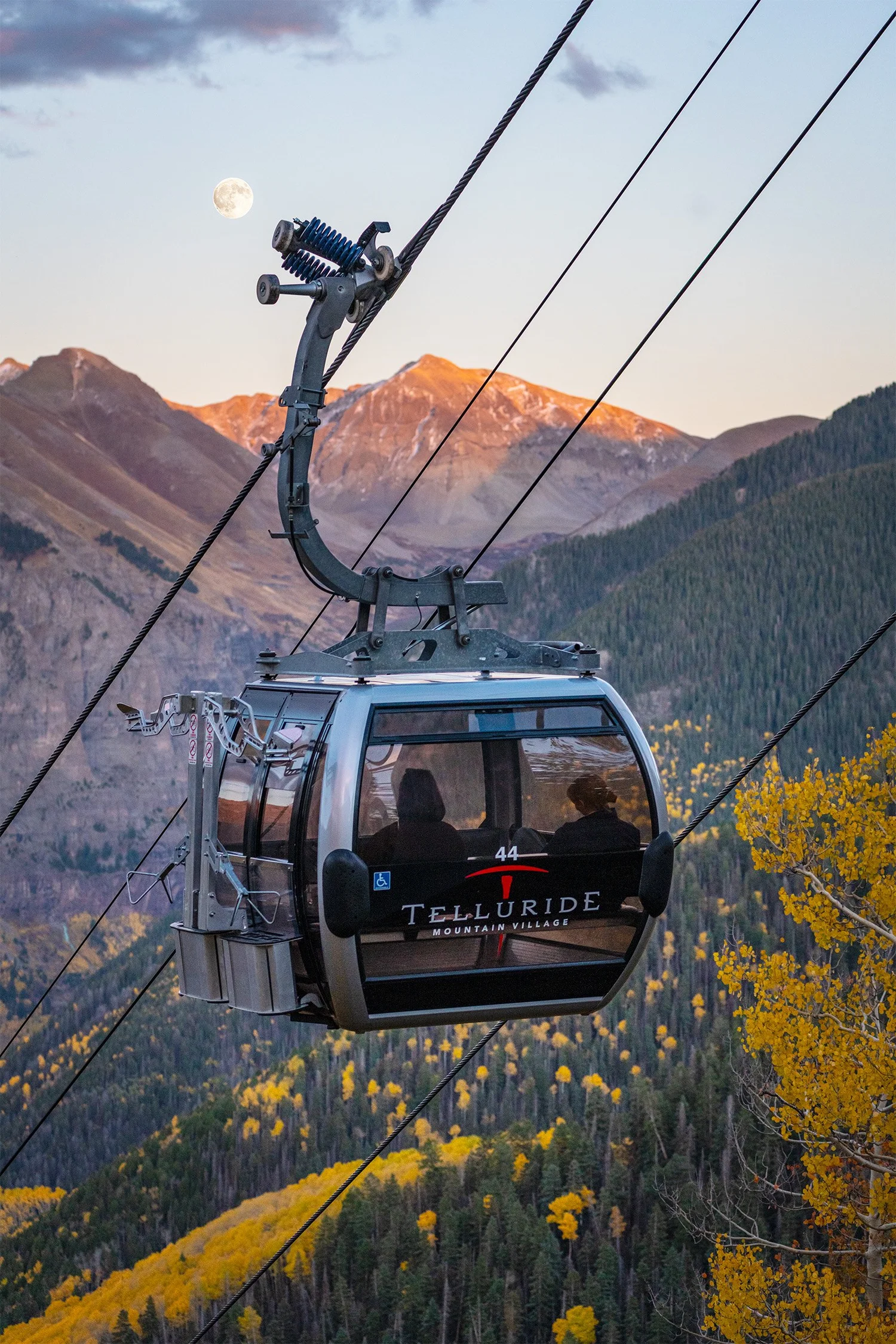 Fall Gondola Alpenglow, fine art landscape photograph by Sam Groth