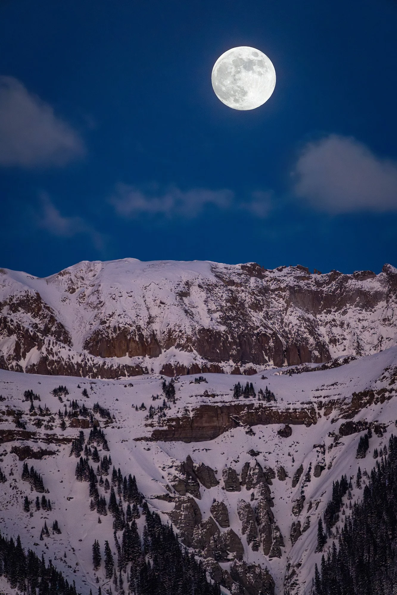 Full Moonrise over Telluride, fine art landscape photograph by Sam Groth
